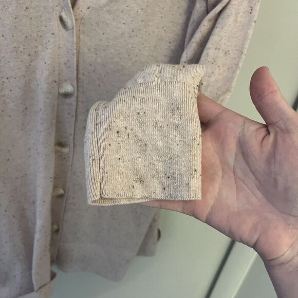 Ann Taylor Pink Oatmeal Cardigan Sweater Long XL Lyocell Classic Casual Comfort - Picture 6 of 8